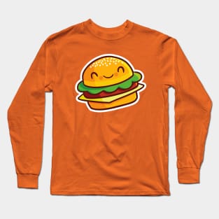 Cute and funny smiling hamburger Long Sleeve T-Shirt